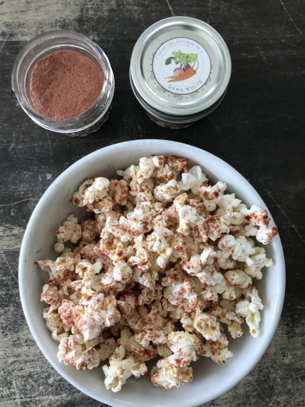 Chocolate Covered Strawberry Popcorn Sprinkle | Dana White Nutrition