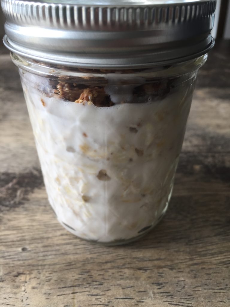 basic overnight oats in a jar