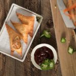 Air Fryer Recipe: BBQ Wontons on plate with jalapeno