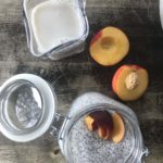 nectarine with milk and yogurt for chia seed pudding